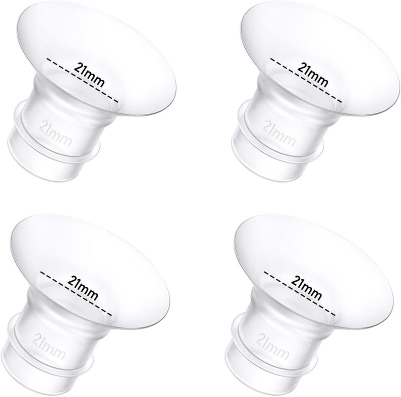 BDICOVE 4 قطع إدخال فلانج مضخة الثدي 21 مم متوافقة مع Momcozy/Spectra/Medela/eufy/Elvie/Lansinoh/Paruu P10 مضخة الثدي، تناسب Momcozy M5/M9/M6/V2 Pro/V2 pro/S12 Pro/eufy E10 S1 S1 Pro، 24 مم فلانج - Image 1